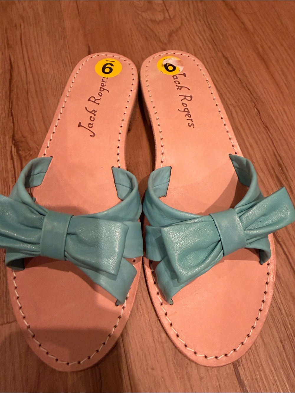 NWOT Jack Rogers Teal Bow Slide Sandals - Women's